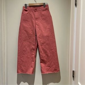 aritzia community cotton wide leg cropped pants